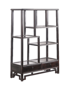 天纵东非黑黄檀双抽博古架