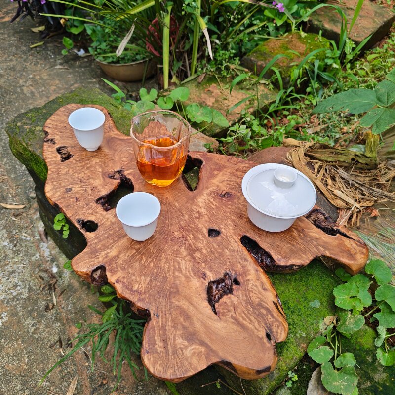 天然木质茶托户外茶具茶杯干泡茶盘茶壶托盘茶艺休闲壶承树根托盘