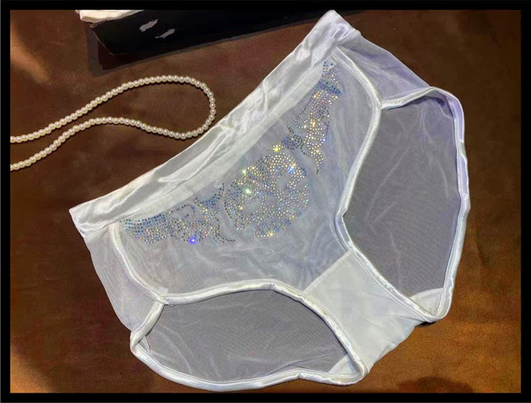 肤色中腰性感透气女士亮钻内裤