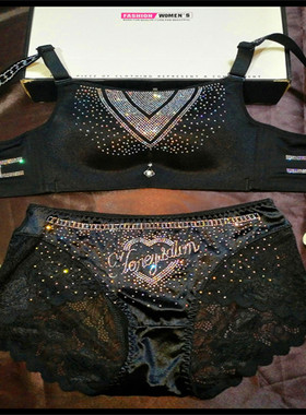 黑色亮钻内衣彩钻裹胸款抹胸款 亮钻文胸防走光无钢圈BC杯内衣