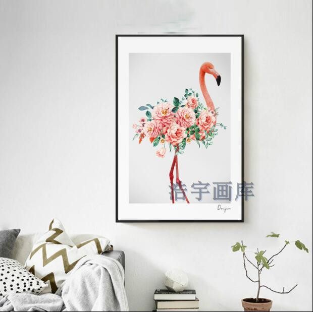 鲜花火烈鸟卧室玄关客厅背景墙