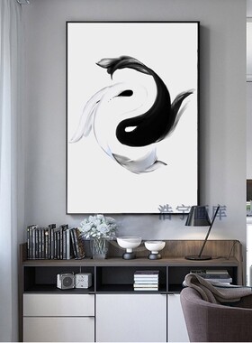 玄关过道竖版单幅抽象风装饰画