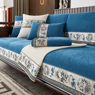 新中式沙发垫2023新款中国风沙发套罩四季通用雪尼尔坐垫子轻奢风