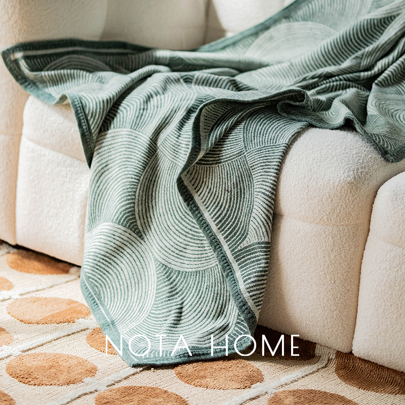 绿色休闲毯现代简约绒毯羊毛毯