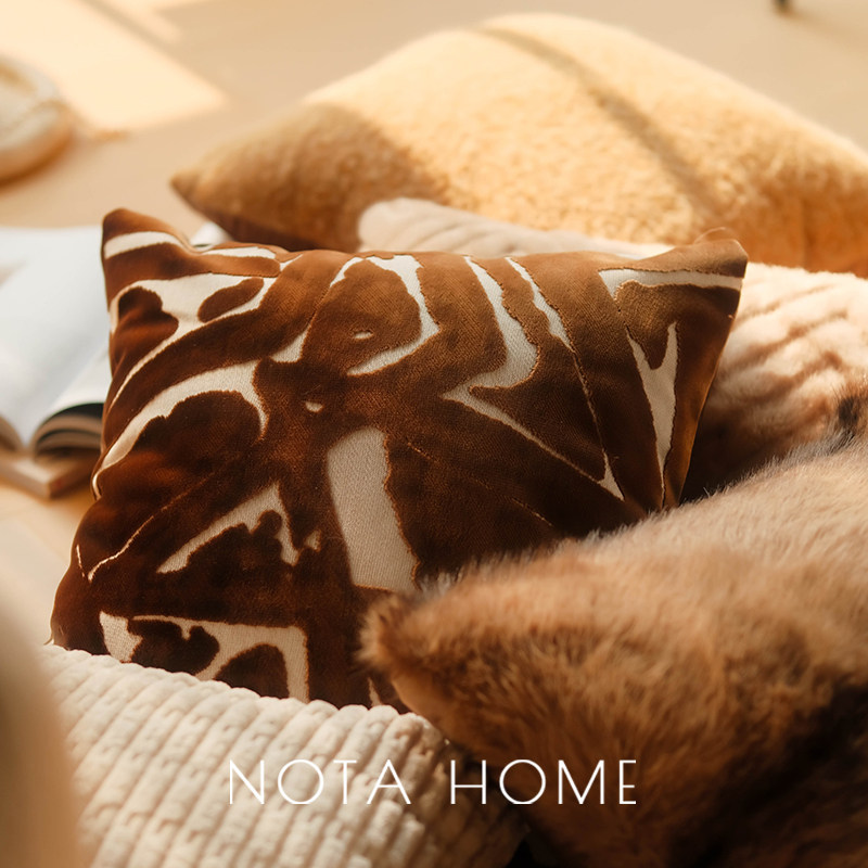 中古风抱枕棕色毛绒枕套欧式轻奢靠枕样板间床头靠垫客厅沙发腰枕,居家布艺,靠垫/抱枕,淘宝优惠券,粉丝福利购,淘宝优惠卷