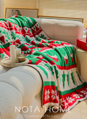 秋冬绒毯圣诞节装饰毯客厅沙发毯盖腿节日喜庆毯子新家软装红色毯