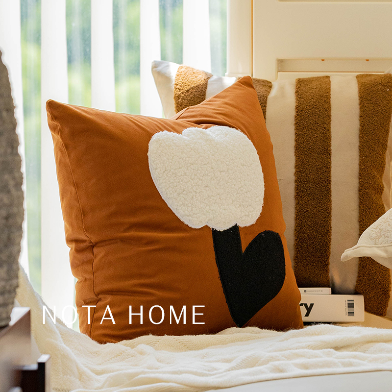 中古风抱枕轻奢爱心枕套