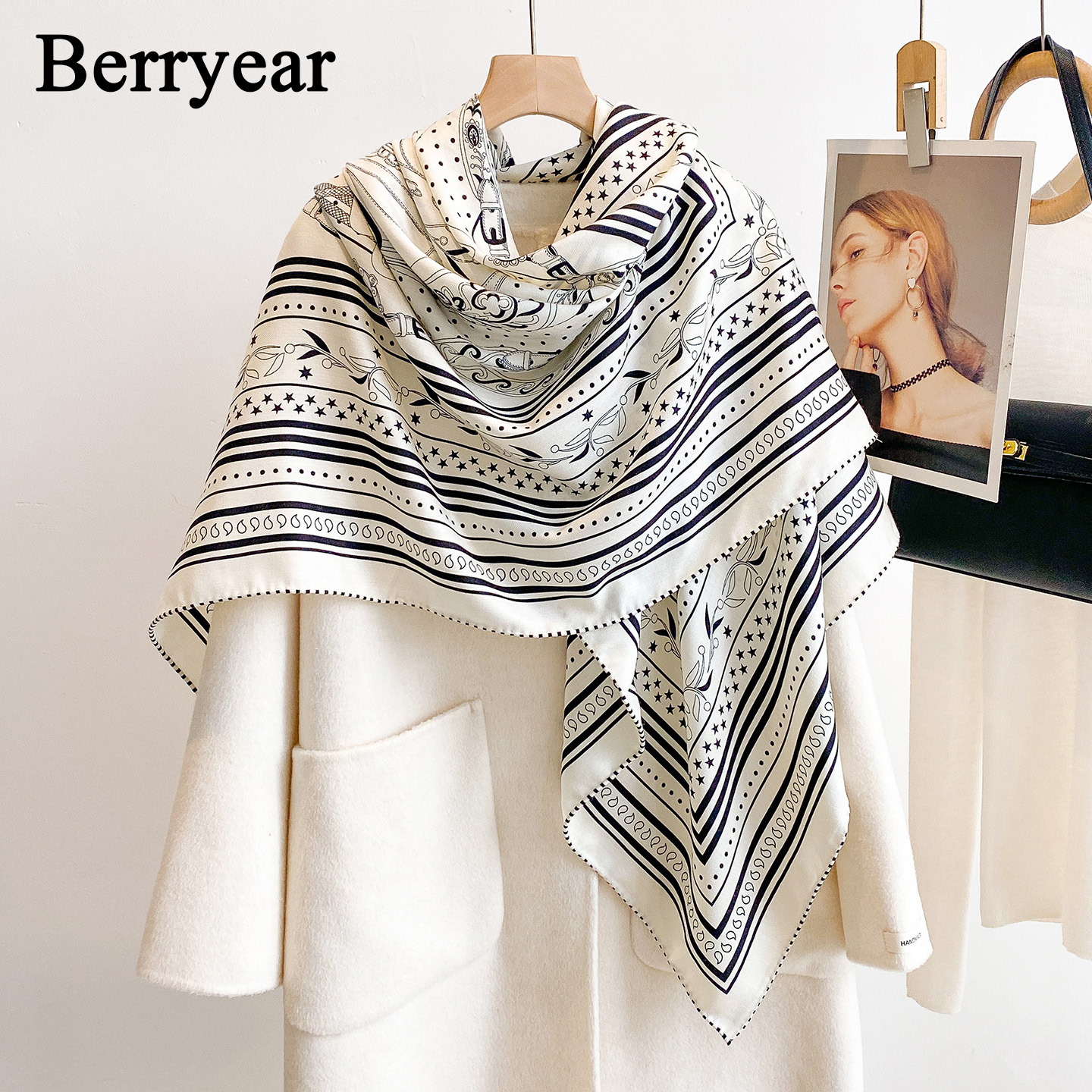 真丝羊毛围巾丝巾披肩女外搭方巾