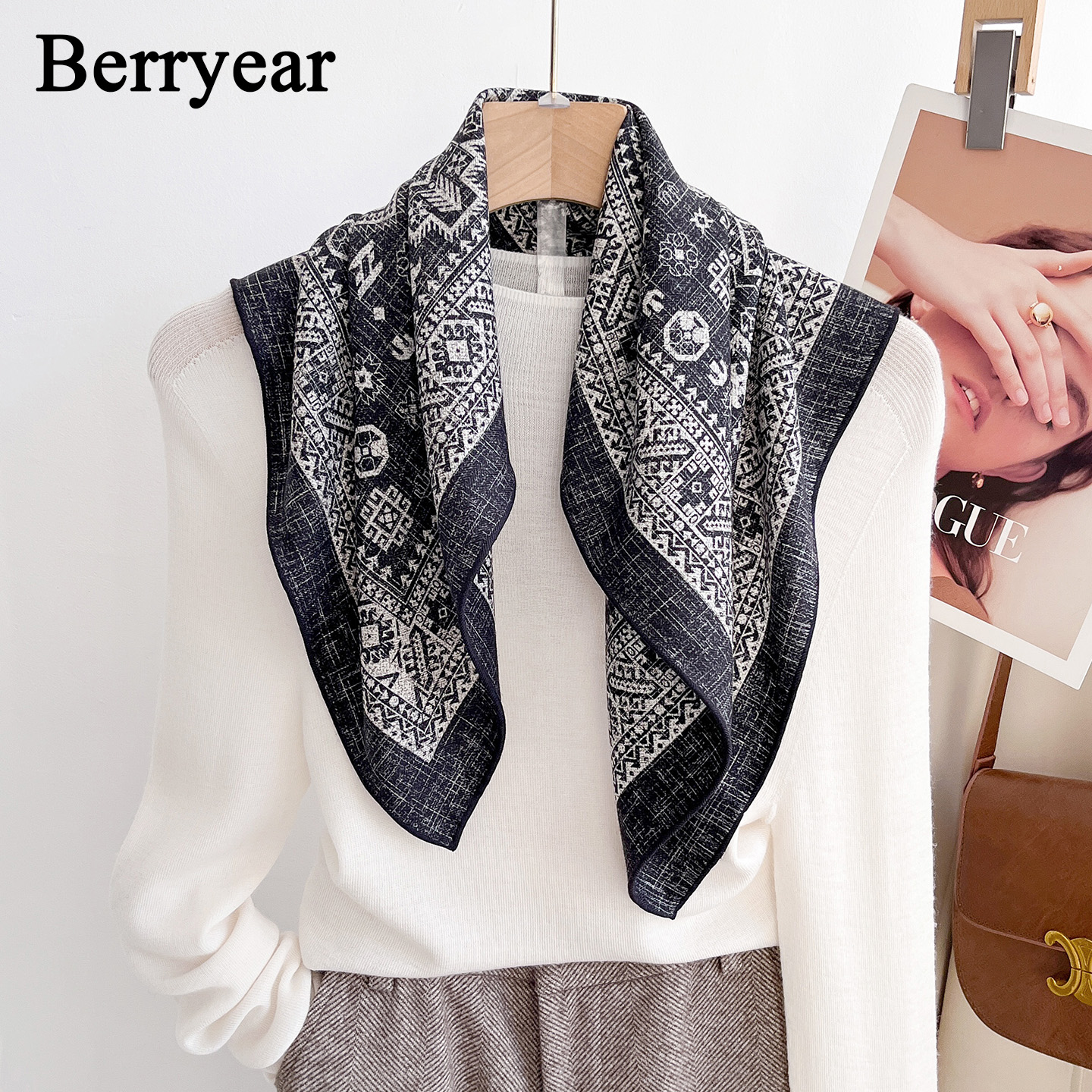 真丝羊毛方巾丝巾女丝毛围巾领巾