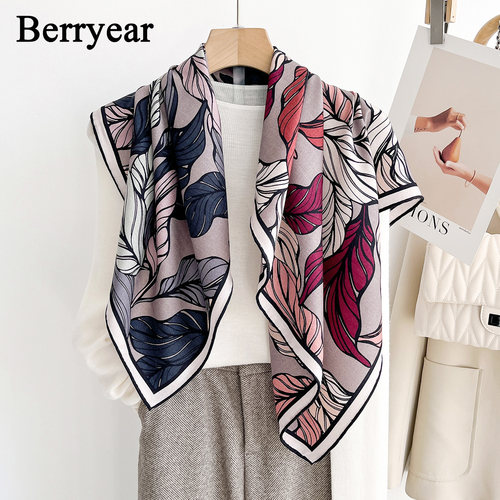 真丝羊毛方巾丝巾女感丝毛90围巾