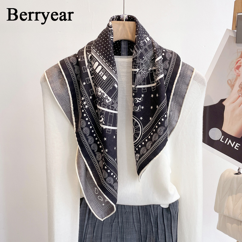 真丝小方巾丝巾女高级感羊毛围巾