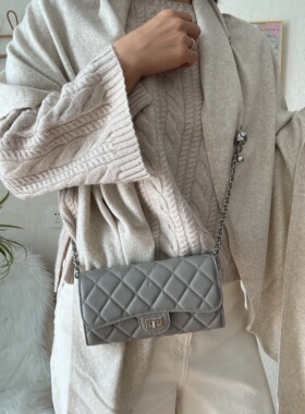Loan2025新款小香风菱格链条包女真皮单肩斜挎包手机包