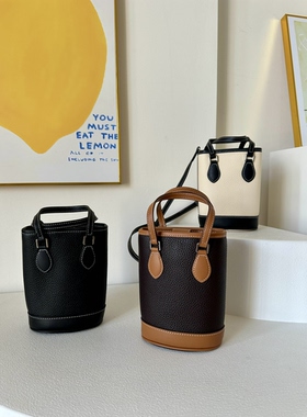 贷款2025新款小众设计百搭通勤休闲手提水桶包百搭慵懒风托特包