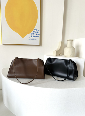 LO AN极简风手拿腋下包马鞍皮小牛皮包欧美风格T Row款