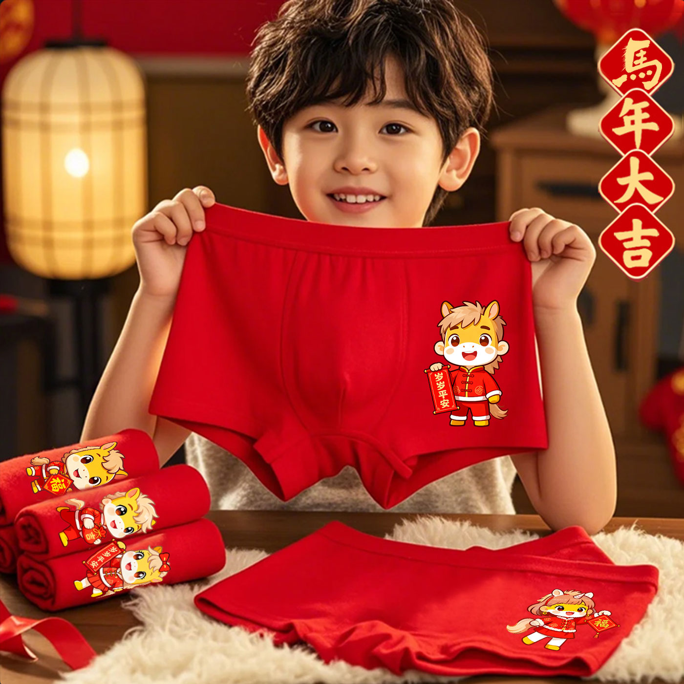 男童本命年内裤2026马年纯棉女童