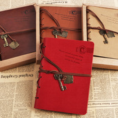 复古欧式 记事本皮质文艺笔记本子牛皮纸绑带旅行手账本空白日记本