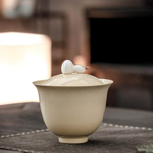 羊脂玉瓷冰种功夫盖碗