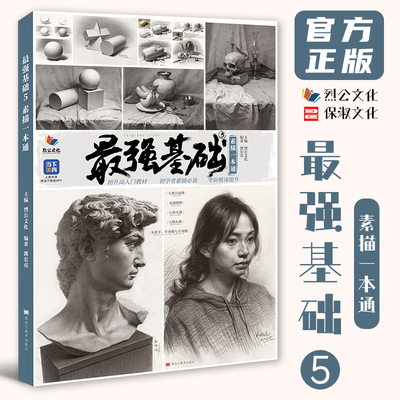 最强基础5素描一本通 2025烈公文化郭宏亮单体组合素描几何体静物石膏像人物头像临摹范本画册美术高考联考教材教程素描书籍
