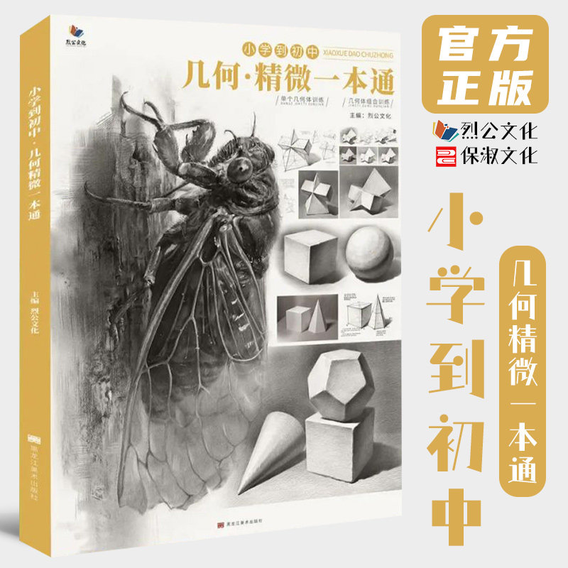 小学到初中几何精微一本通 2021烈公文化单个组合素描几何体精微素描