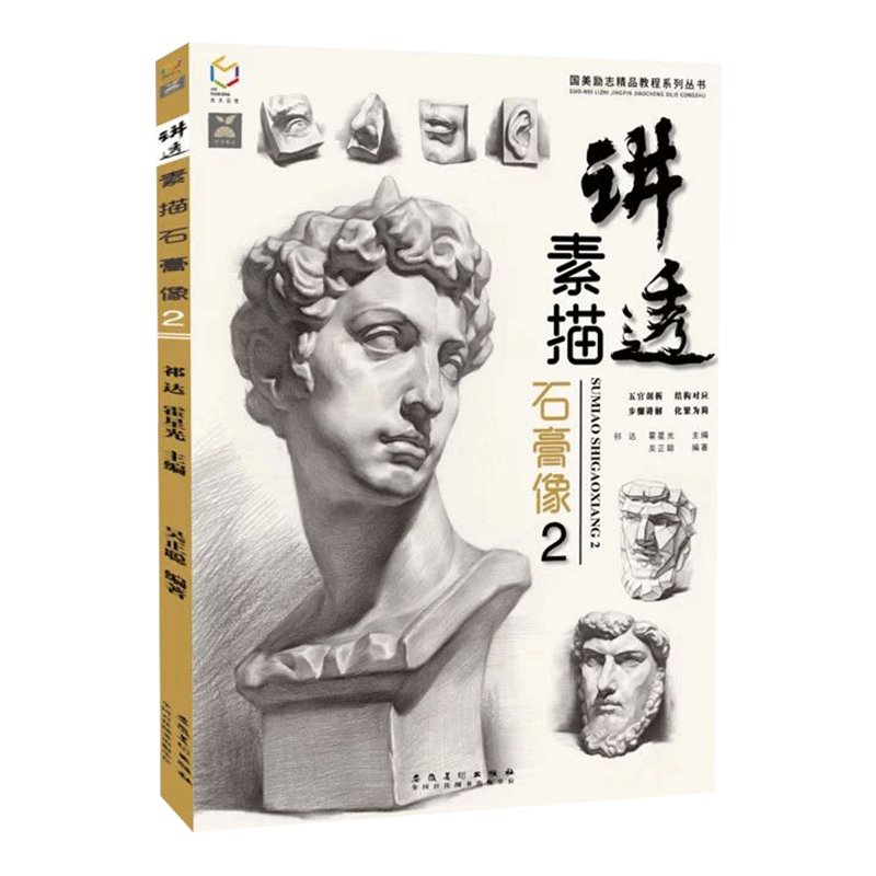 讲透素描石膏像2吴正聪人物素描石膏头像临摹范本五官结构解析体块头骨对照零基础入门经典美术联考高考美院美术教材教程画册书籍
