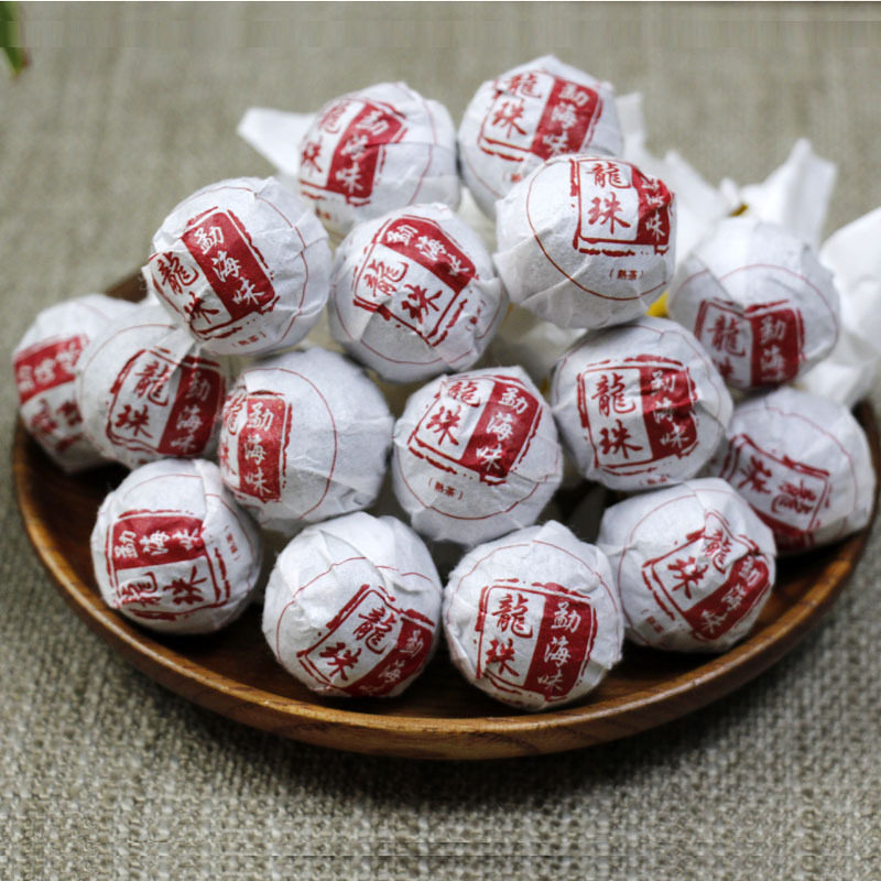 云南普洱茶熟茶古树茶龙珠勐海味小沱茶茶叶熟普龙珠袋装250g2z15