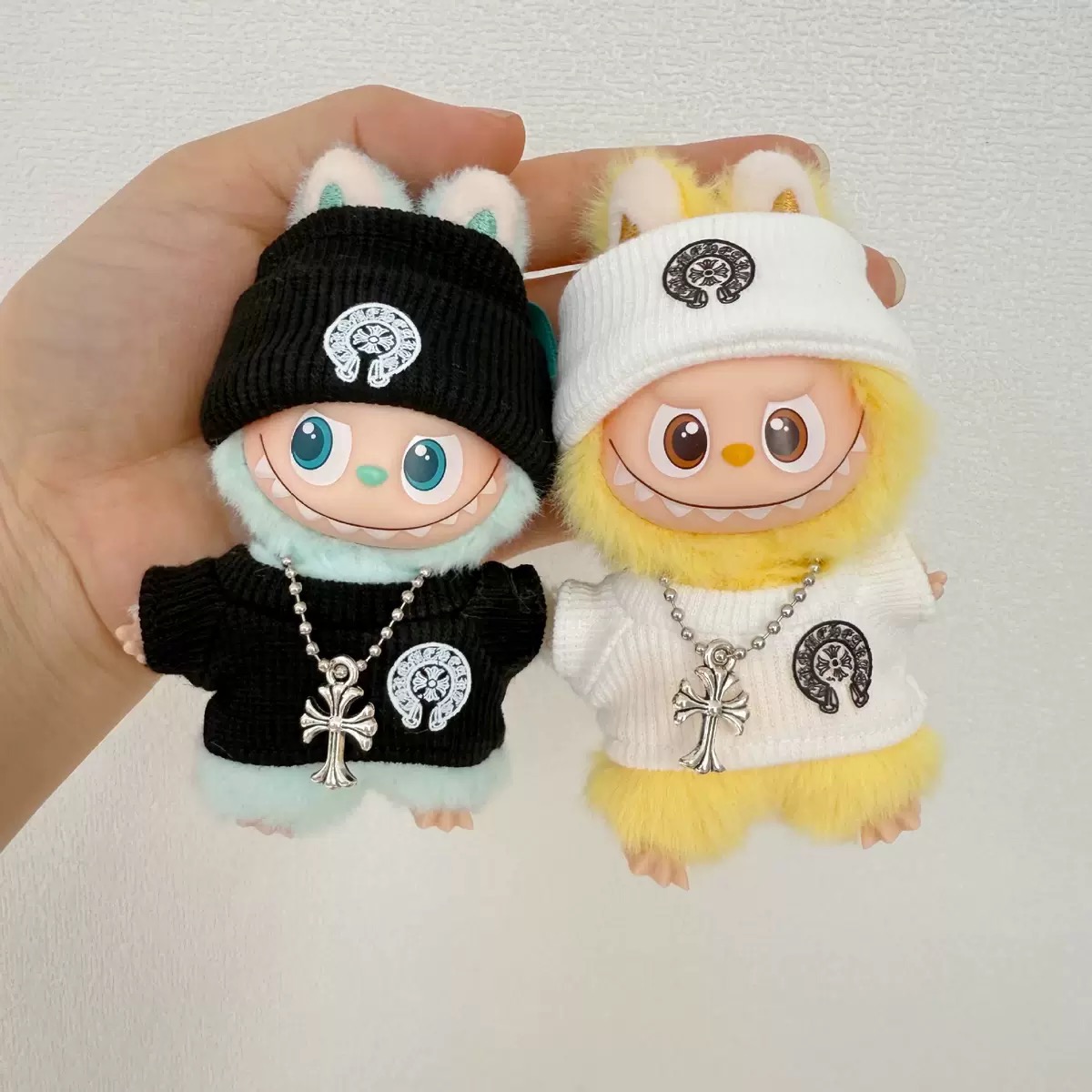 （不含娃）Labubu拉布布娃衣四代潮牌帽子套装