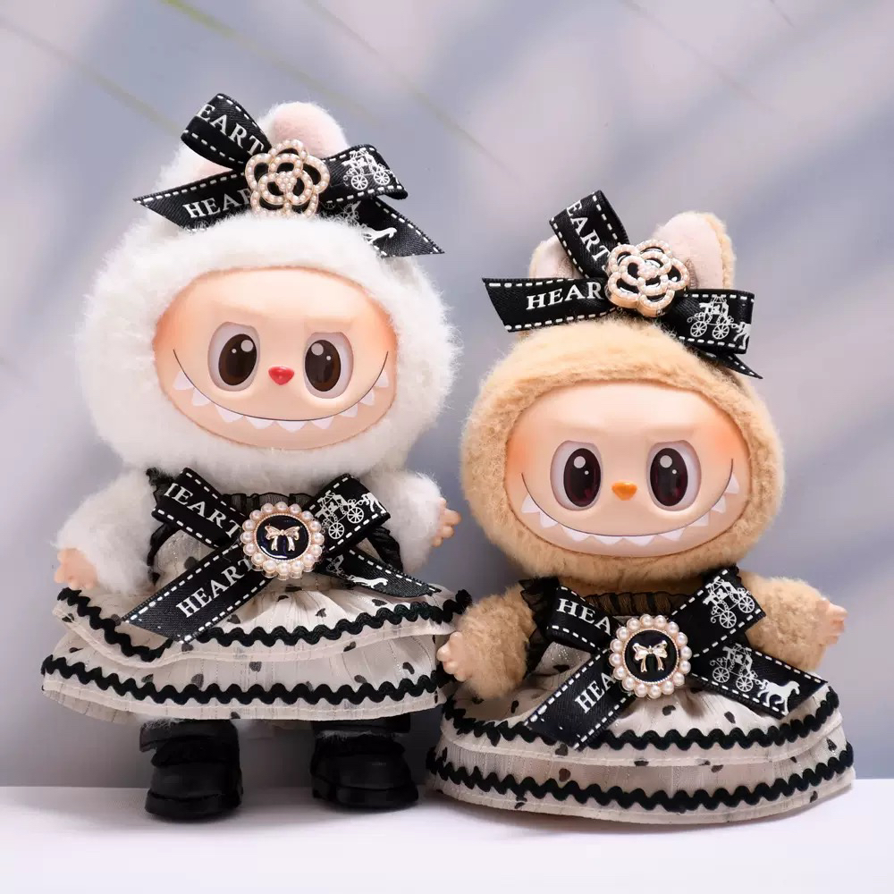 (不含娃)Labubu拉布布娃衣皇冠公主裙套装