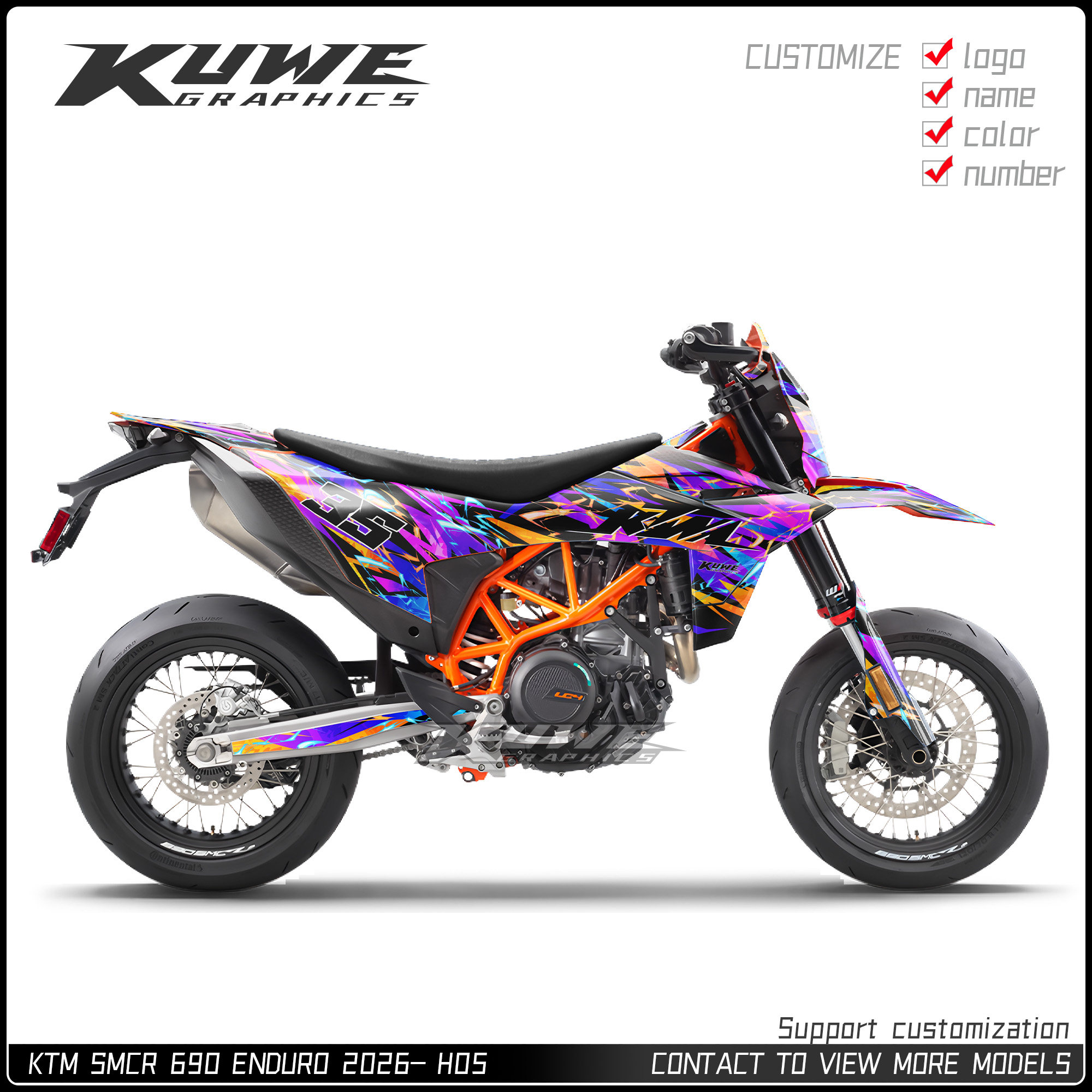 适用于KTM SMC R 690 ENDURO R 2026款 贴纸版画贴花贴画彩贴车贴