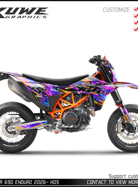 适用于KTM SMCR 690 ENDURO 2026款 贴纸版画贴花贴画彩贴车贴
