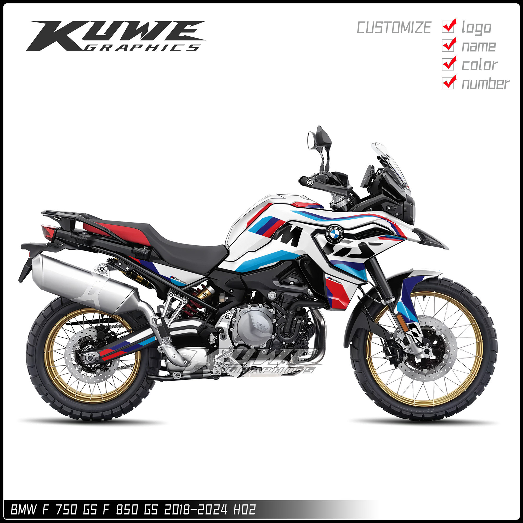 适用于BMW F 750 GS F 850 GS 2018-2024贴纸版画贴花贴画彩贴