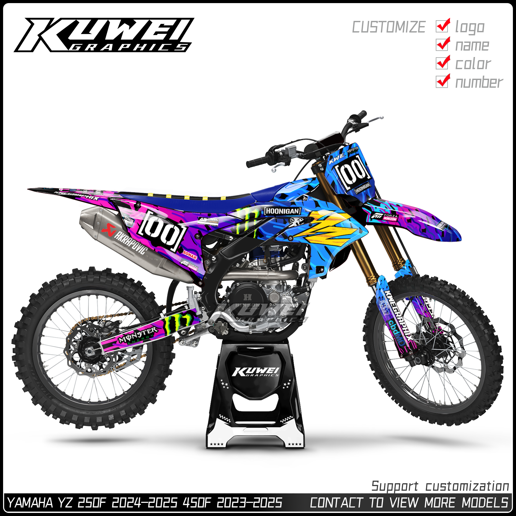 适用于24-25款雅马哈YZ250F YZF250 YZF450贴花贴画贴纸版画定制