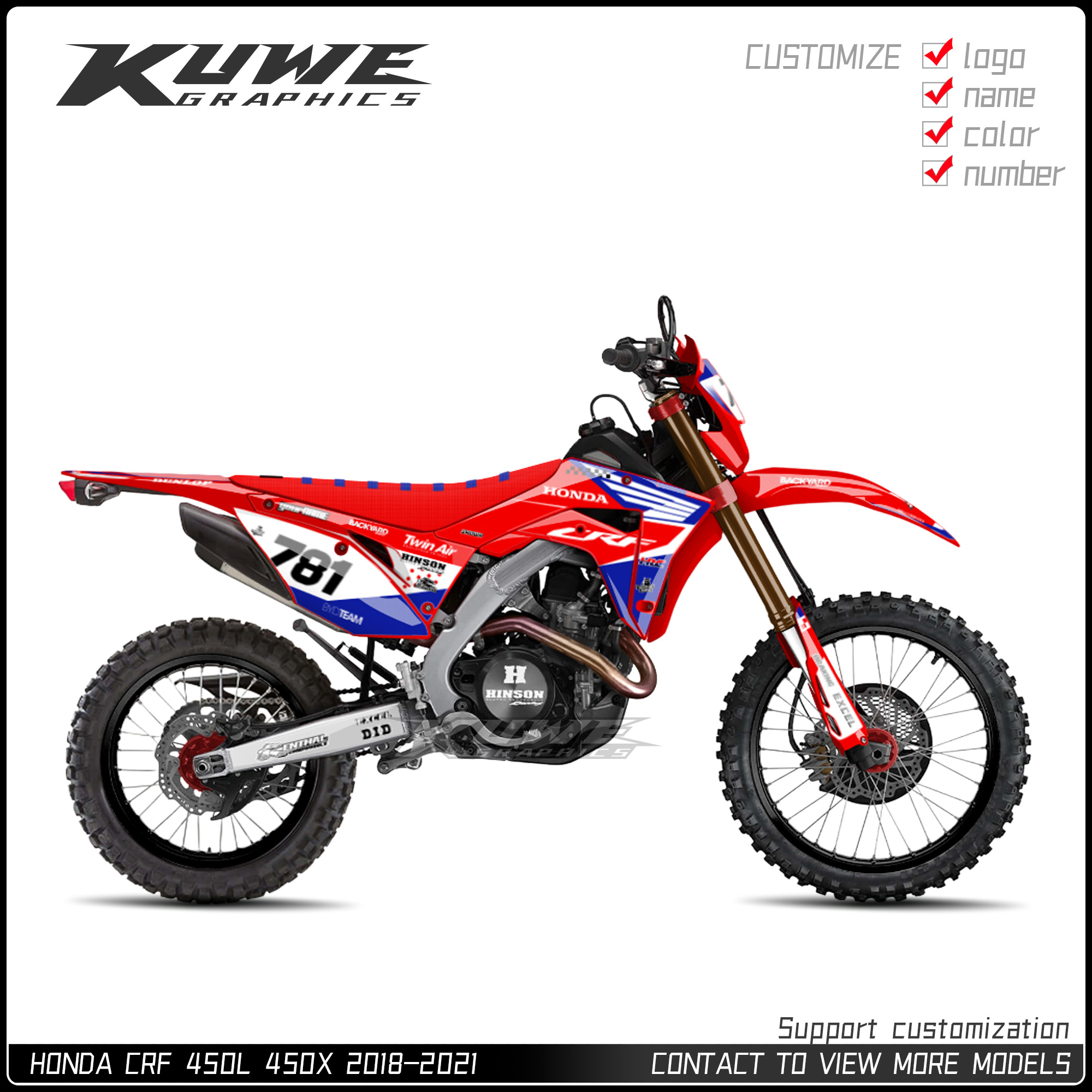 适用于本田CRF450X450L18-21贴画