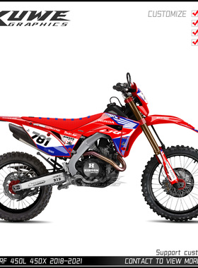 适用于本田 HONDA CRF 450X 450L 2018-2021贴纸版画贴花贴画定制