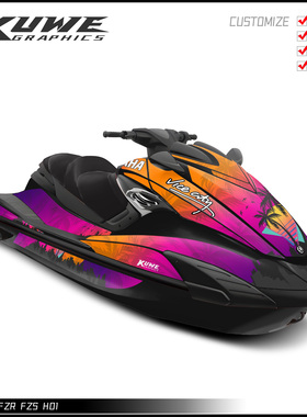 适用于雅马哈FZR-FZS摩托艇贴纸版画贴花贴画彩贴sticker定制