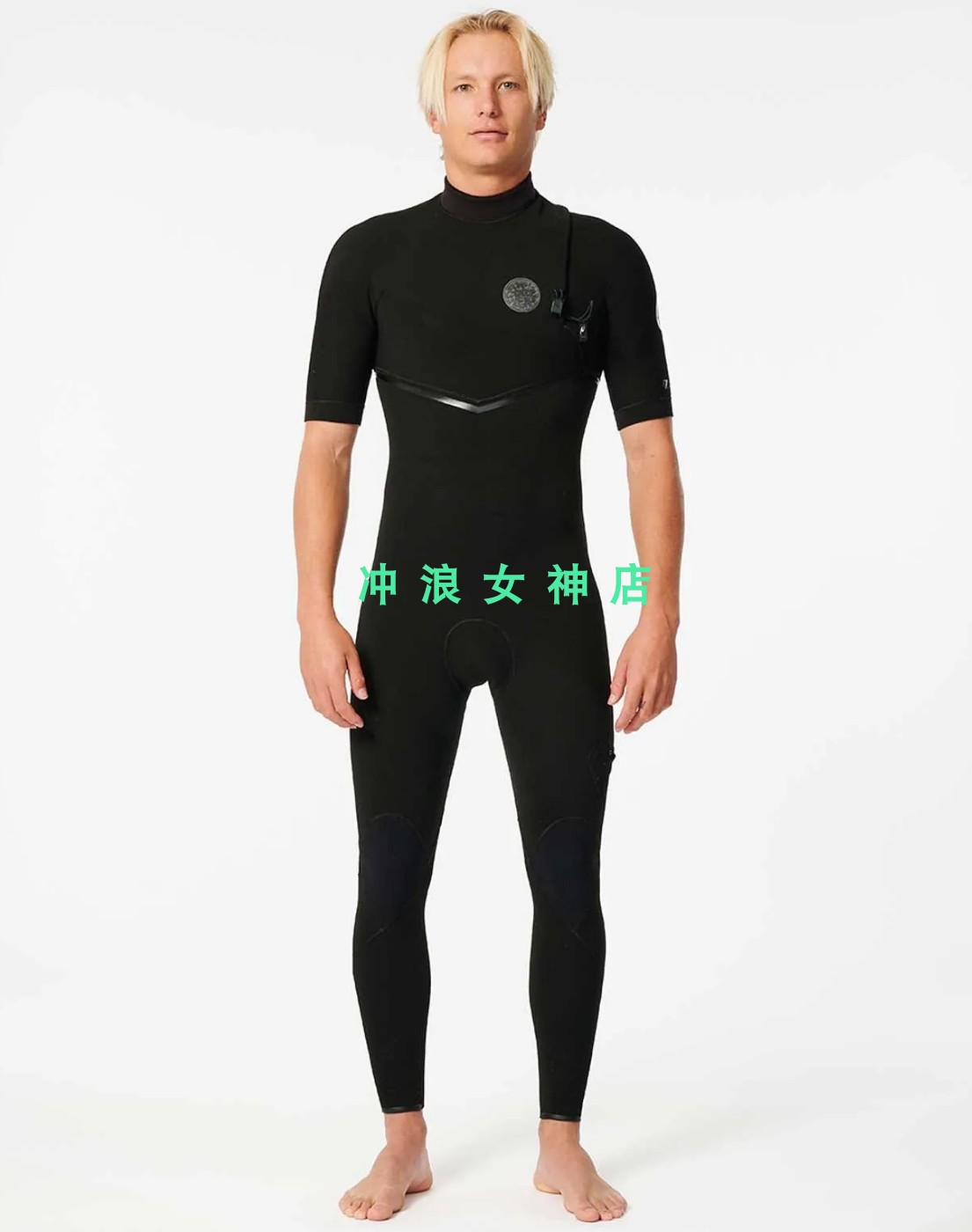 E7Rip Curl2mm防寒服冲浪潜水服短袖全身湿衣黑色男 Surf Wetsuit