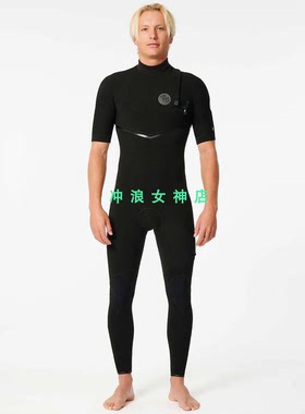 E7Rip Curl2mm防寒服冲浪潜水服短袖全身湿衣黑色男 Surf Wetsuit