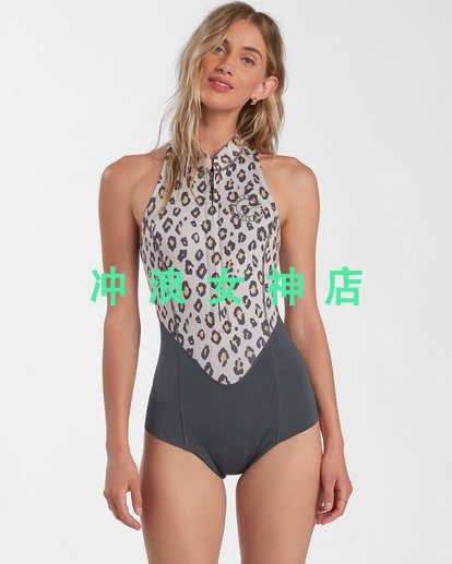 现货Billabong2mm冲浪无袖连体半身防寒服湿衣潜水服游泳浮潜秋女