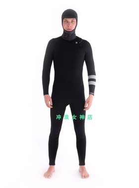 Hurley5/3mm戴帽全身冲浪防寒服湿衣潜水服加厚冬男HOOD FULLSUIT