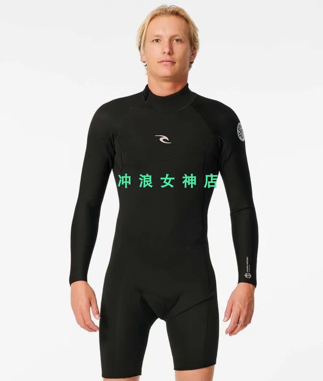 RIP CURL2mm冲浪潜水防寒服湿衣长袖连体背后拉链半身男 surfsuit