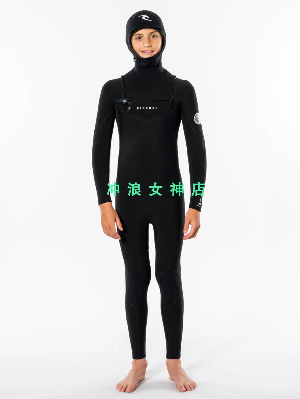 rip curl儿童5mm带帽冲浪防寒服潜水服男孩冬 Surf Hooded wesuit