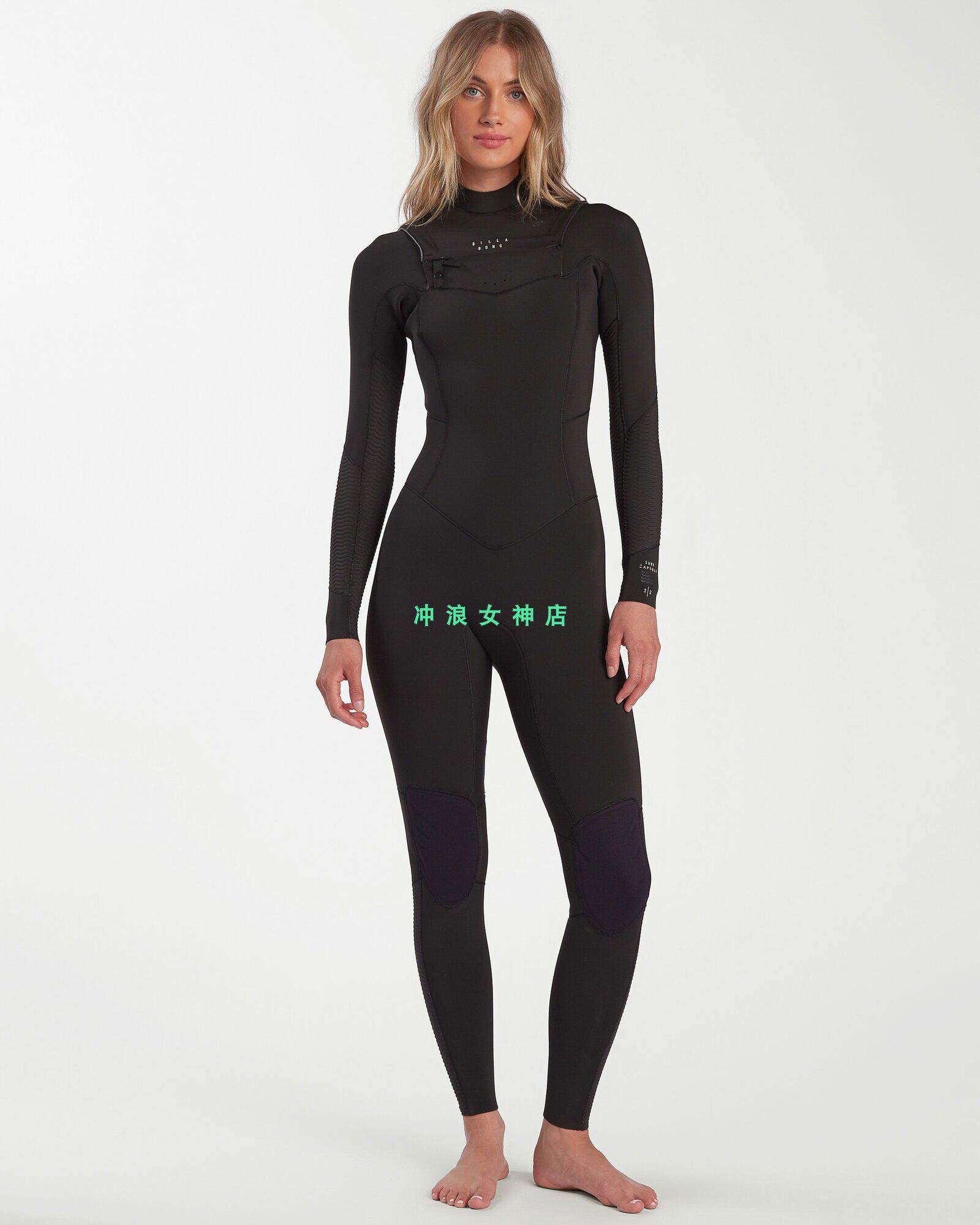 现货款Billabong 3/2mm冲浪全身防寒服湿衣潜水服女surf Fullsuit