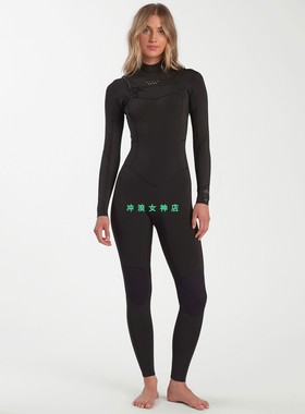现货款Billabong 3/2mm冲浪全身防寒服湿衣潜水服女surf Fullsuit
