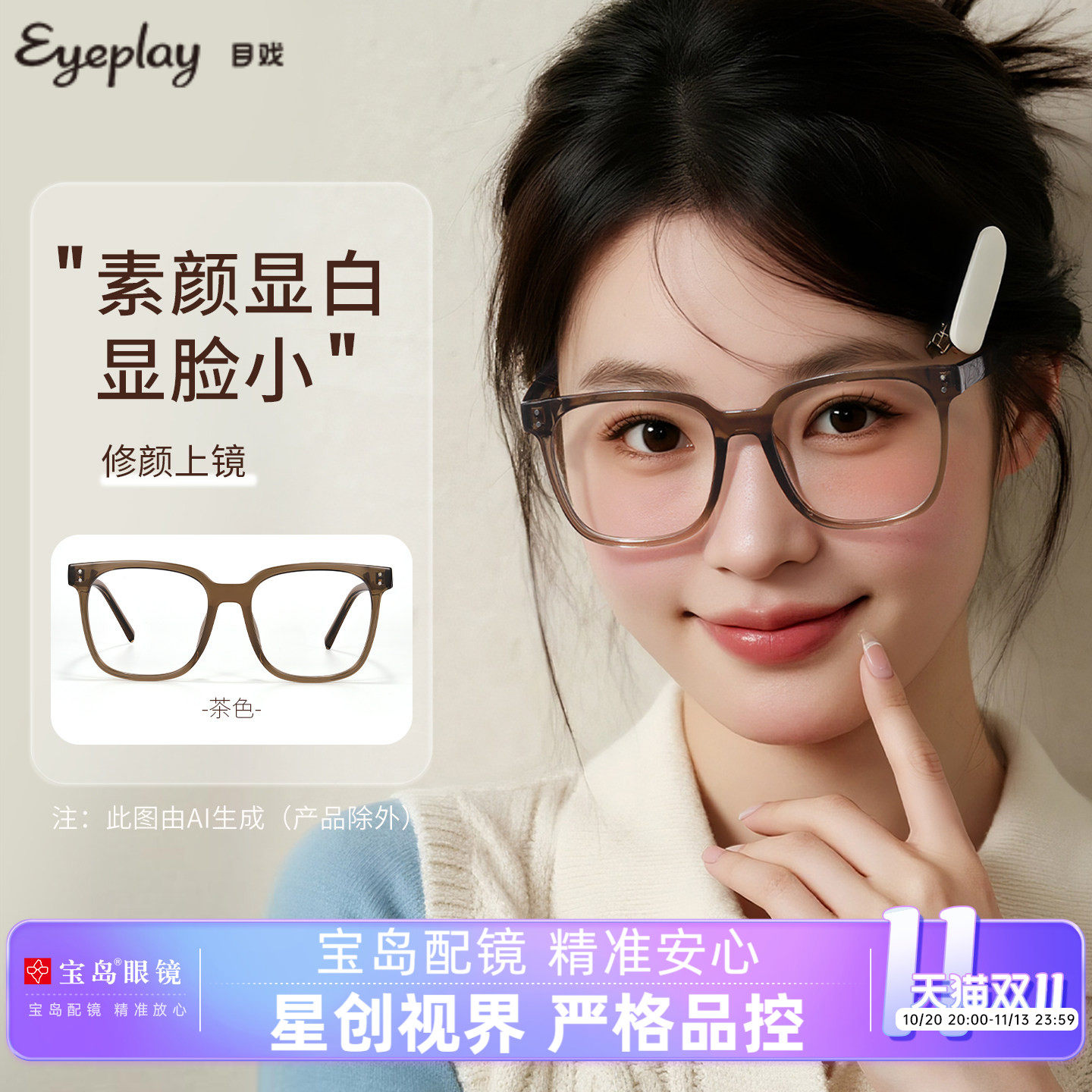 【清仓眼镜】目戏素颜框近视眼镜女眼镜框镜架可选防蓝光8002-C2