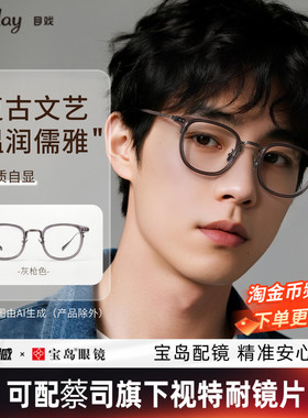 流光系列 目戏眼镜框架近视可配度数男方框小众设计师钛腿8001