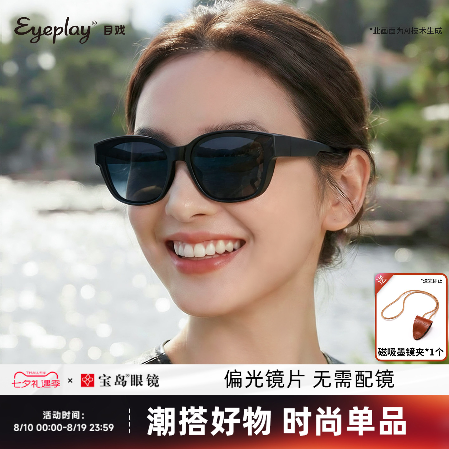 目戏近视套镜太阳镜小框墨镜女款开车专用偏光眼镜男士防紫外线