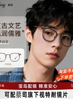流光系列 目戏眼镜框架近视可配度数男方框小众设计师钛腿8001