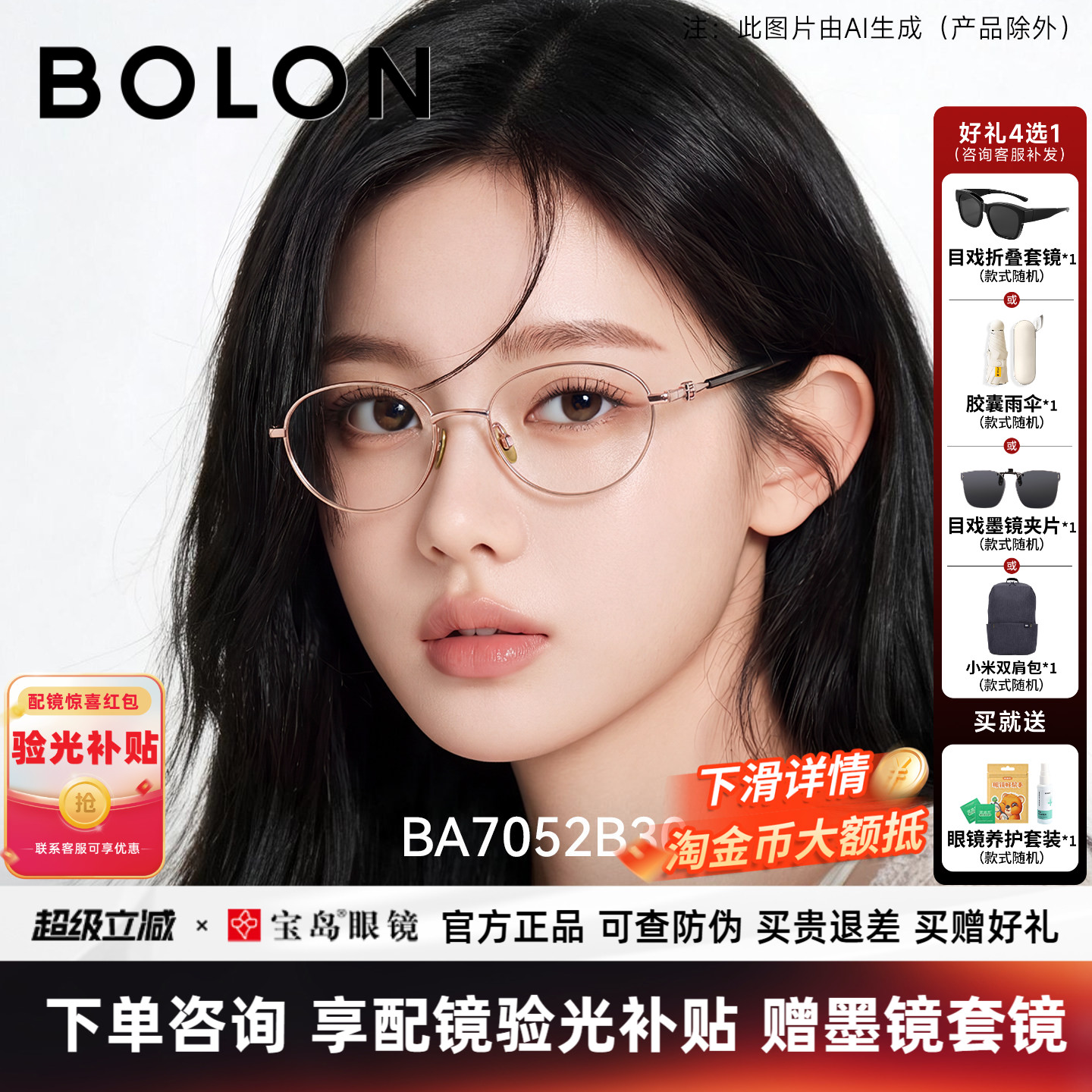 暴龙25新品椭圆近视眼镜框女图片