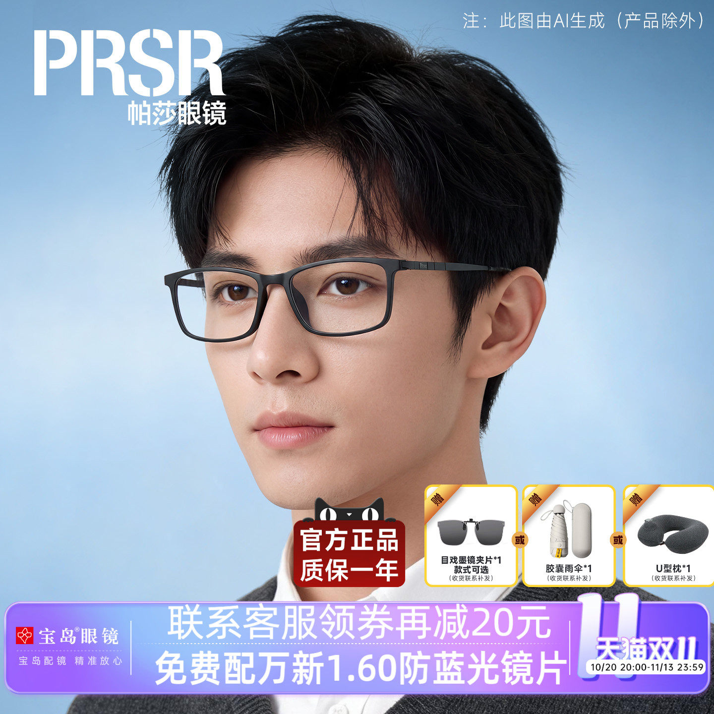 帕莎眼镜框男士通勤休闲光学眼镜经典黑框眼镜架可配近视镜86400