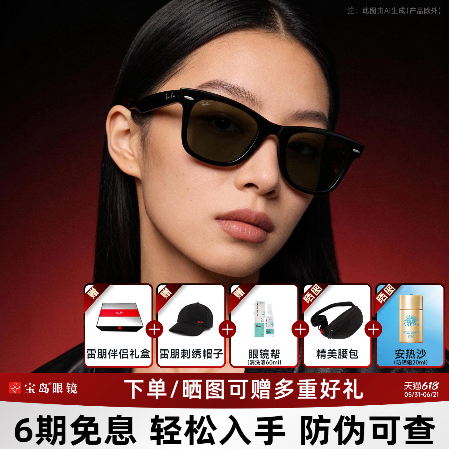 【徒步旅行者】RayBan雷朋太阳镜赛博朋克墨镜畅销款0RB2140F