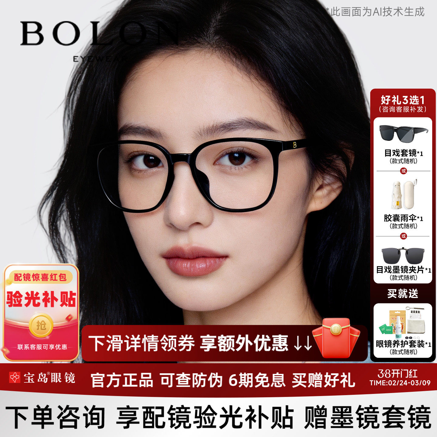 暴龙近视眼镜框新品素颜百搭黑框光学镜架男可配度数女款BJ5129